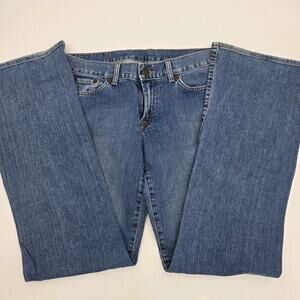 Vintage Lucky Brand Dungarees Jeans Mid Rise Flare Size 6/28 Blue Women's